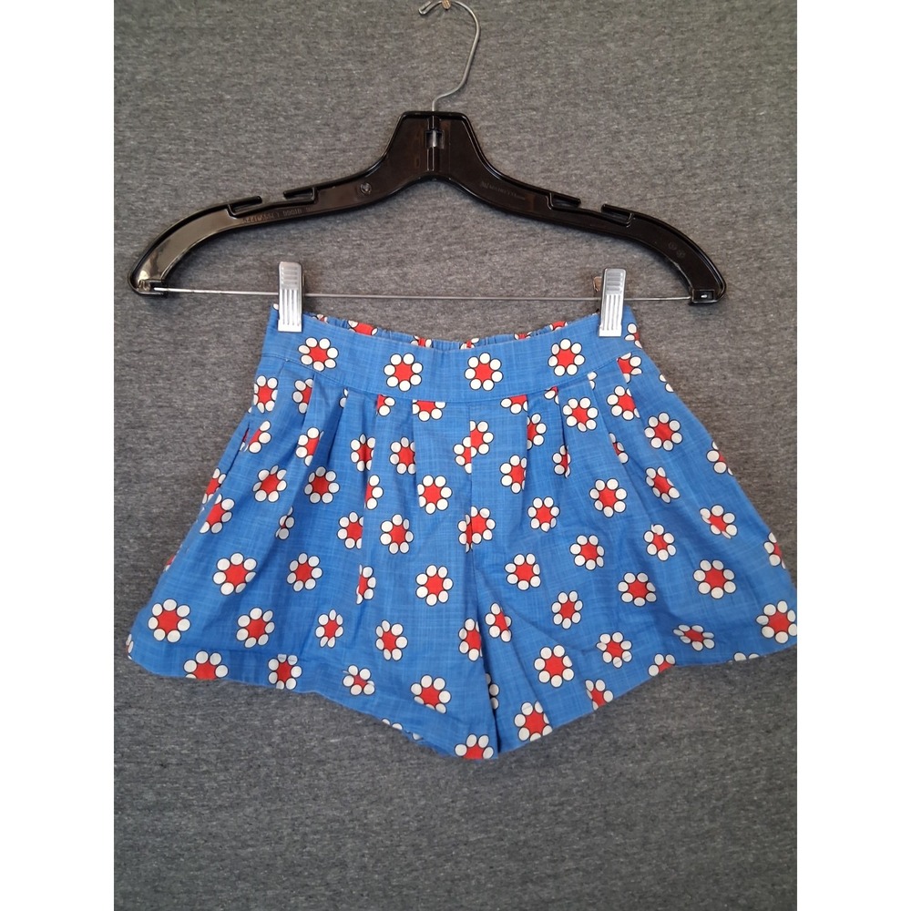 Hanna Andersson Girls Short 5 Blue Red Floral Cotton Play Casual Whimsy Minimal